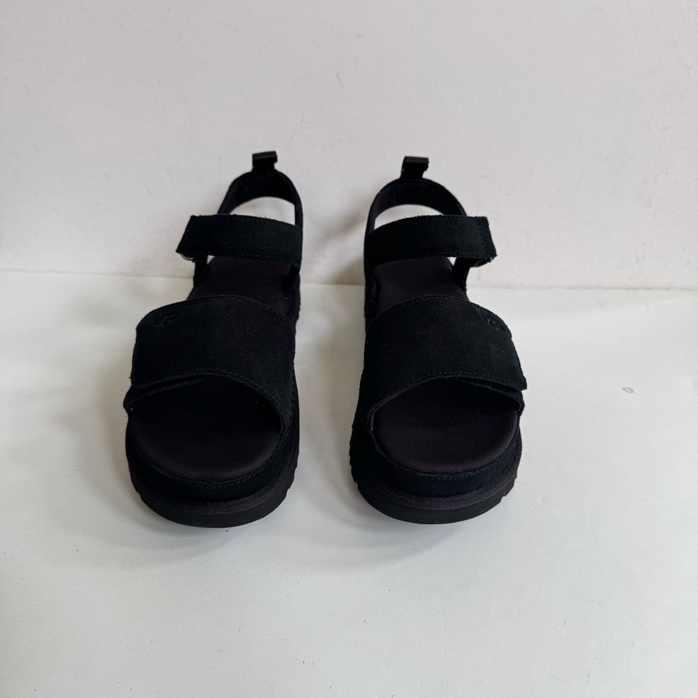 UGG GOLDENSTAR BLACK SLIDE PLATFORM STRAPPY SANDALS US 11 - Picture 3 of 6